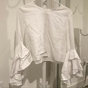 Milly white flared sleeve blouse